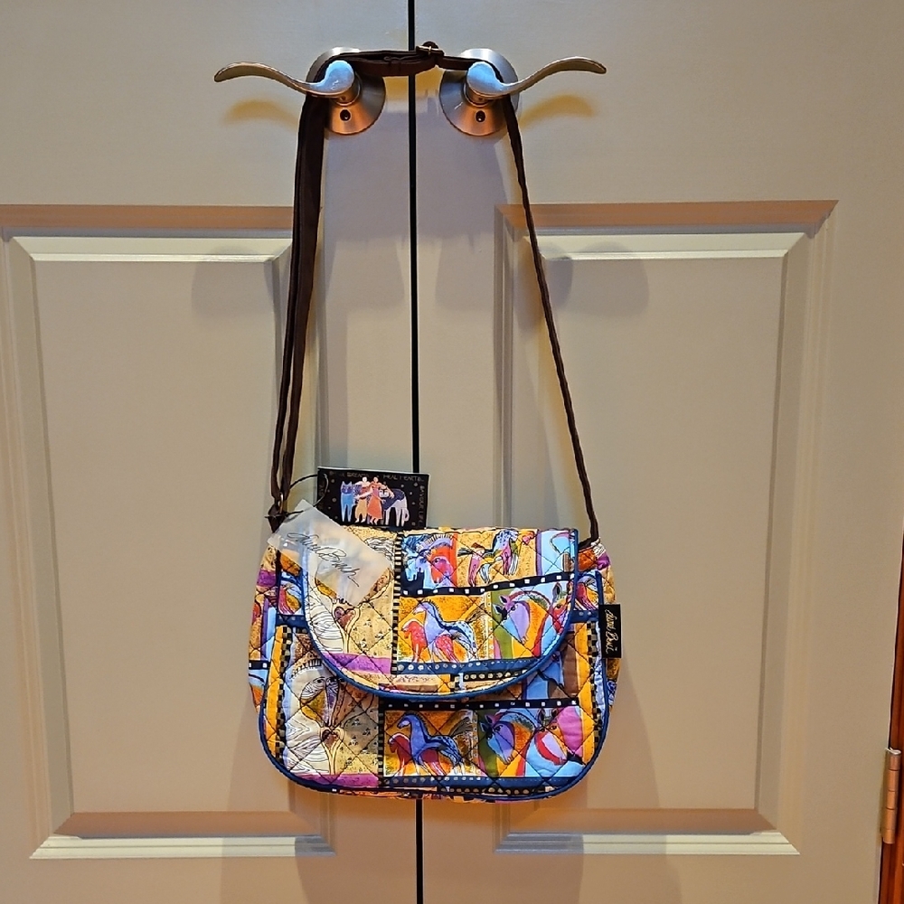 NWT VTG Laurel Burch! "Love Horses"  Crossbody Quilted Bag